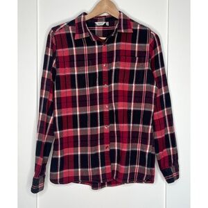 Woolrich Women's Plaid Shirt Flannel in Red and Black Cotton